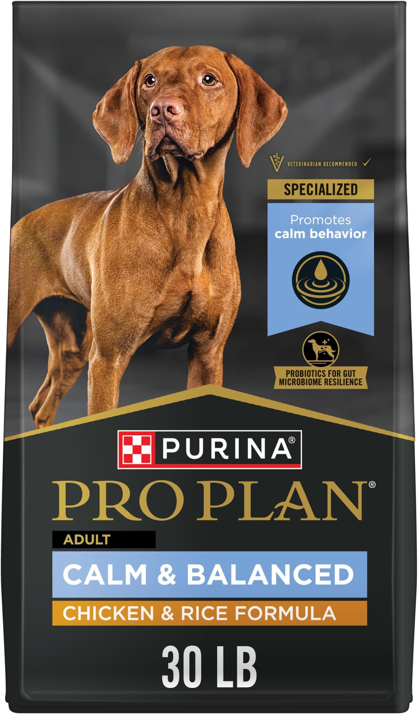 Purina Pro Plan Calm & Balanced Dry Dog Food, Adult Dog Calming DHA Chicken & Rice Formula - 30 lb. Bag