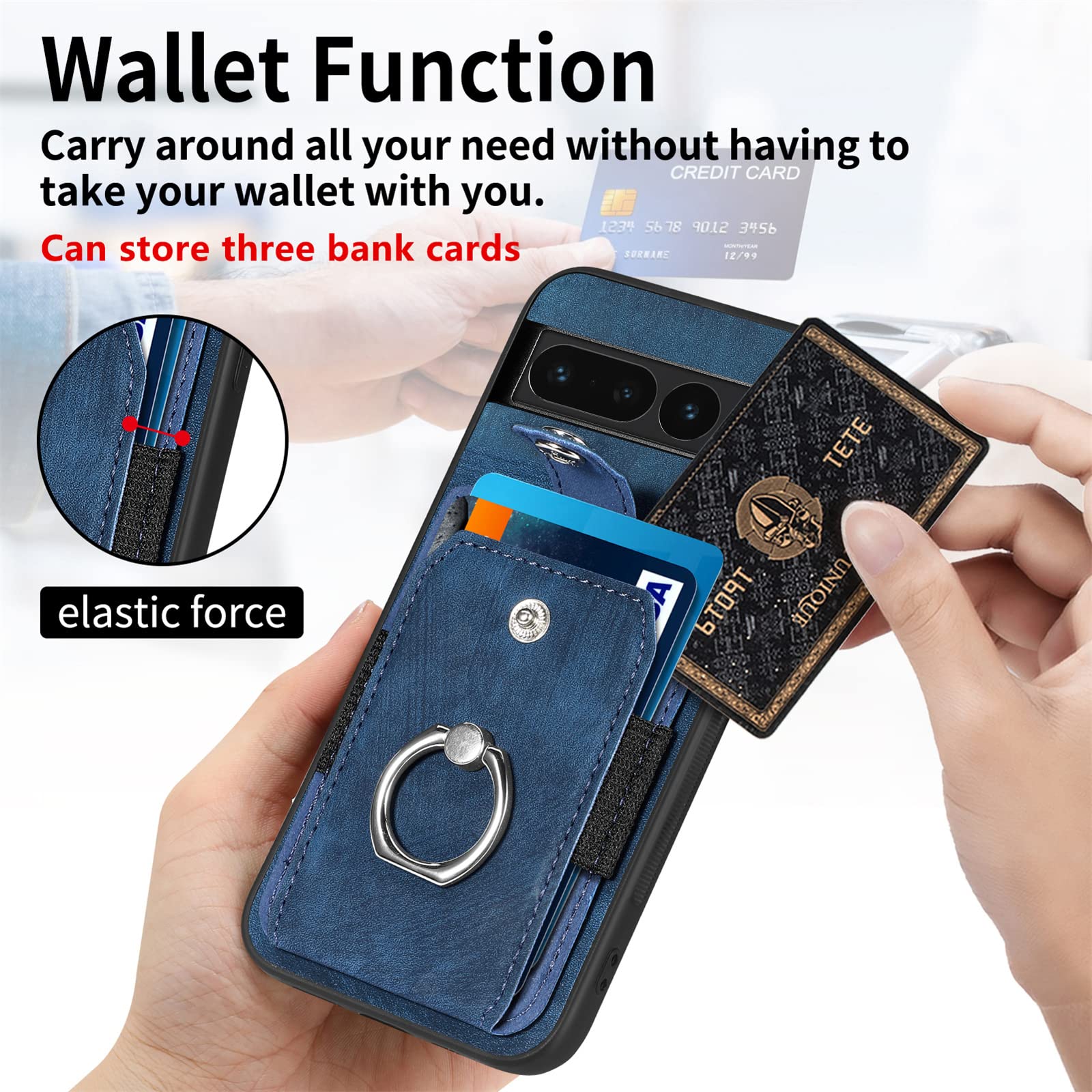 Asuwish Funda Tipo Cartera Compatible Con Google Pixel 7 Pro 5G Y Protector De Pantalla De