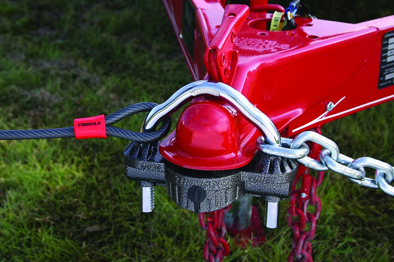 Trimax Premium Universal Die Cast Unattended Trailer Lock, Huge 9/16" Dia. Shackle UMAX50, Clam Packaging