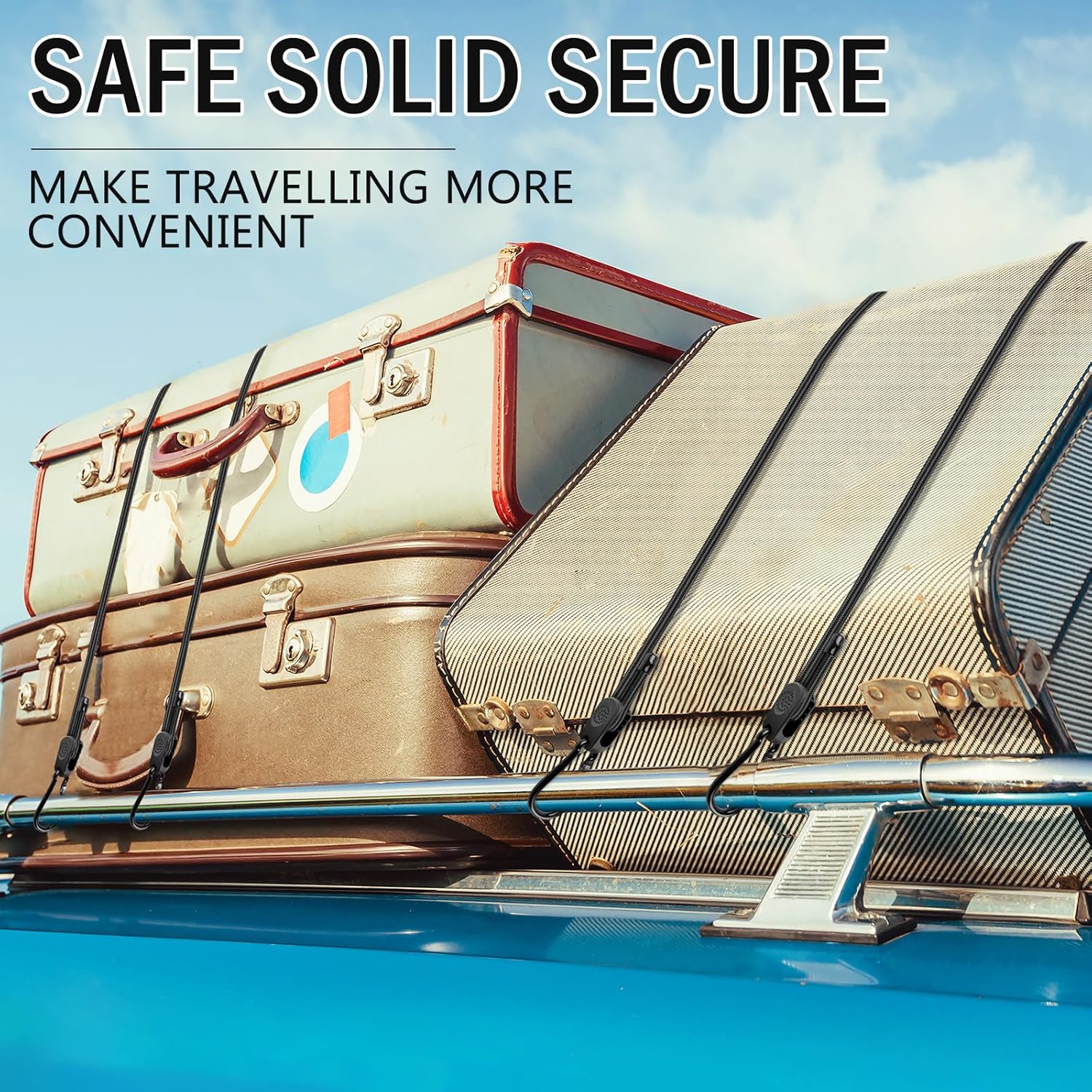 Adjustable Bungee Cords with Hooks 18 Inch, 8 Pcs Adjust from 7" to 18" Carabiner Bungee Cords Heavy Duty Outdoor for Camping, Cargo, Bike,Tarps, Tents, Bike, Luggage, Boats,etc