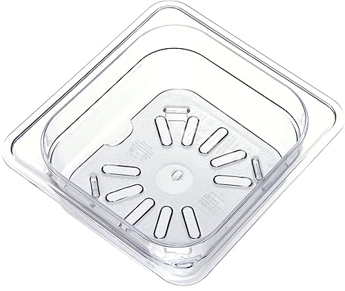 Miniatura 6 de Carlisle FoodService Products Estante de drenaje de plástico para bandeja de alimentos de tamaño 1/6 transparente (paquete de 6), 0.6 pulgadas