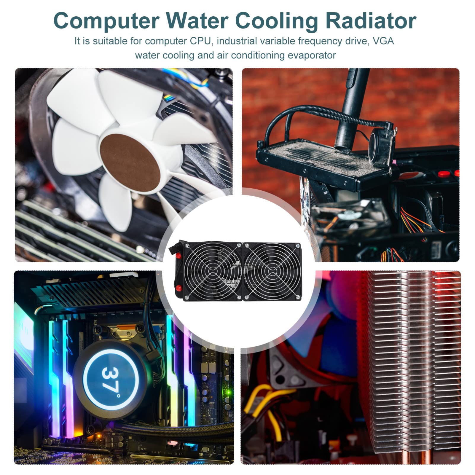 Mobestech Radiador Intercambiador De Calor De Aluminio Kit De Refrigeración Líquida Para Pc Con Disipador De Calor y Ventilador Para Sistemas De Refrigeración Por Agua