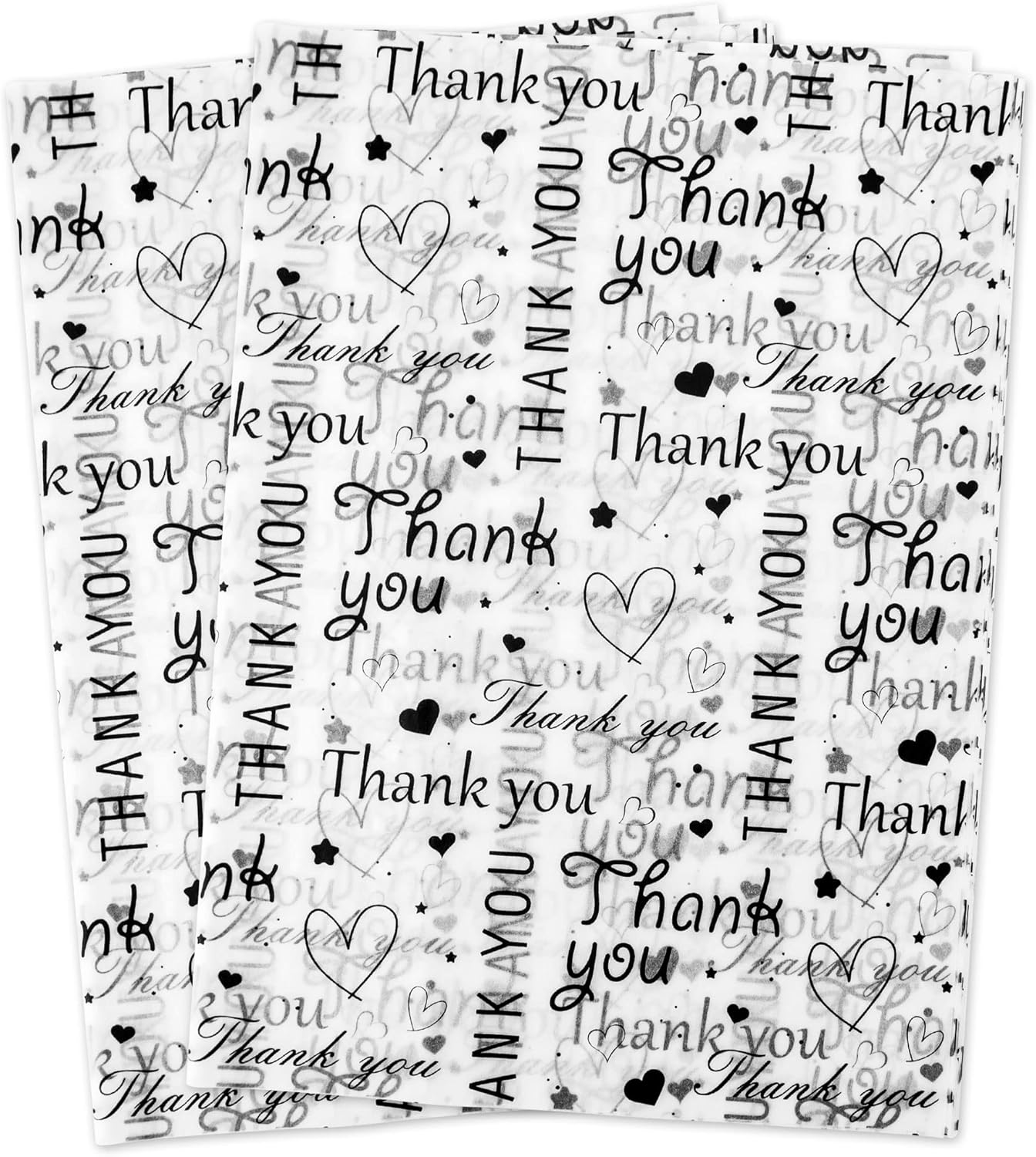 100 Sheets Thank You Tissue Paper Bulk for Small Busin,