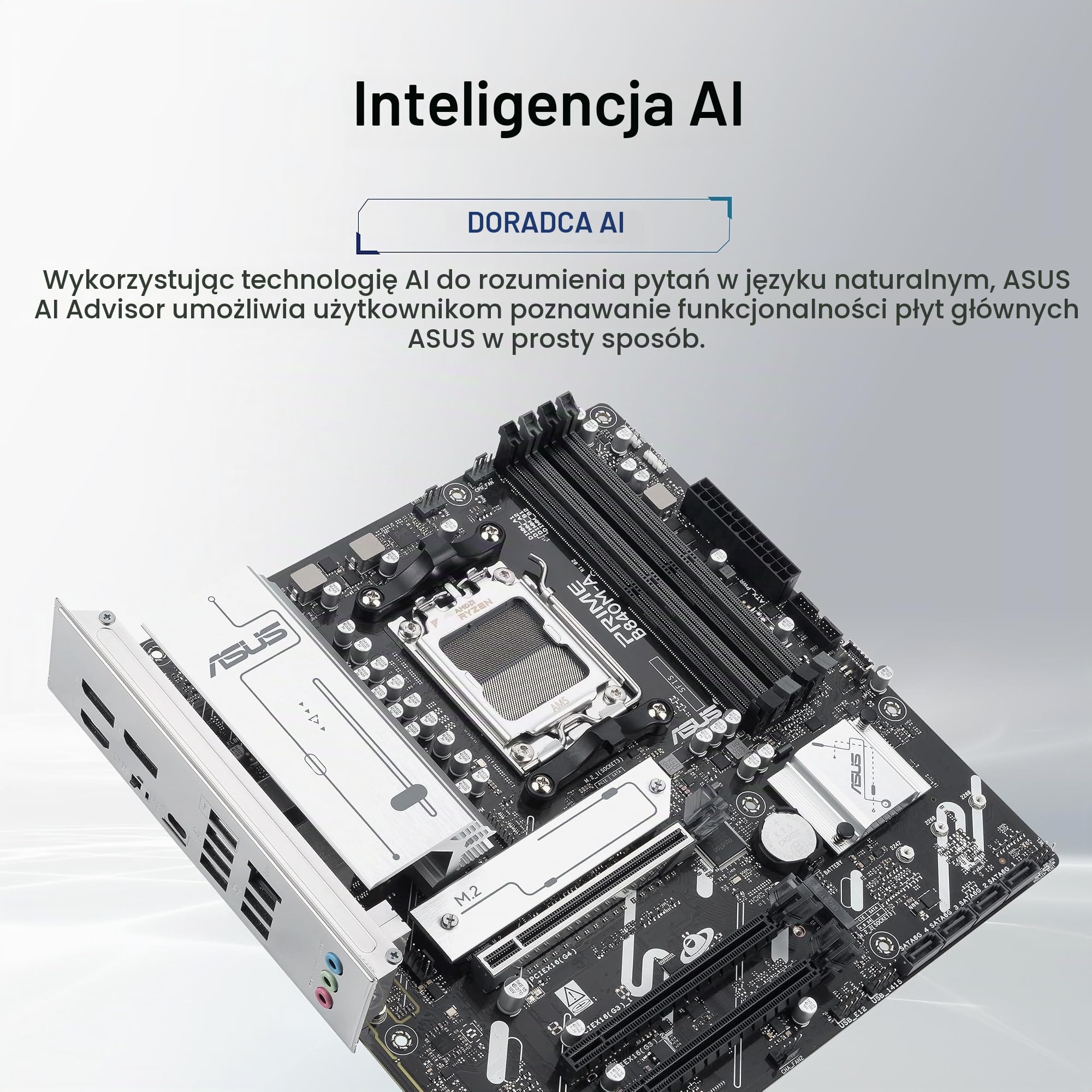 ASUS PRIME B840M-A-CSM, płyta główna AMD mATX, gniazdo DDR5, czarna