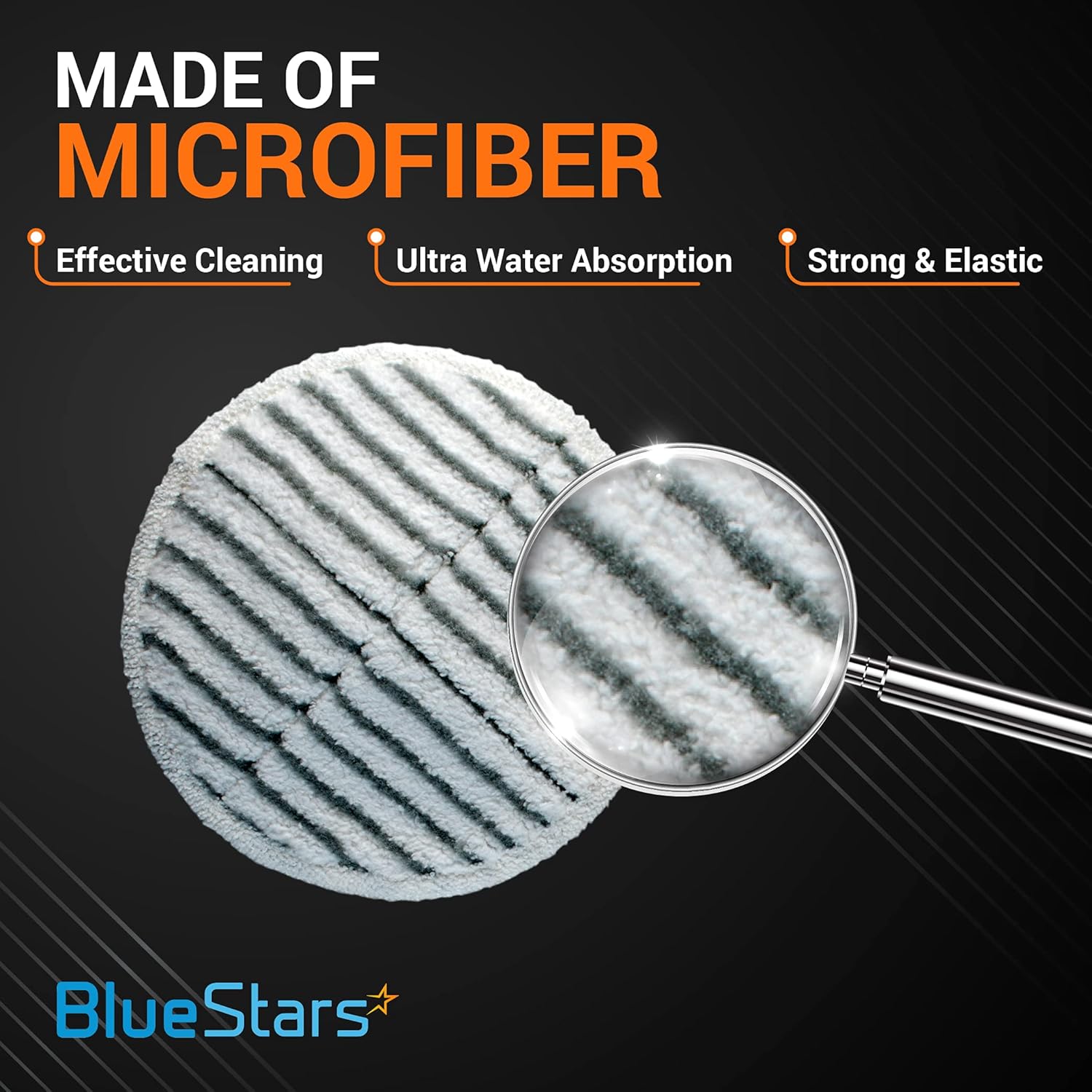 BlueStars 12 Pack Spinwave Mop Pads Replacement Compatible with Bissell Spinwave 2124 2039A 2039 2307 23157 20391 20399 Hard Floor Cleaners - 6 Heavy Scrub, 2 Scrubby, 2 Soft - Washable and Reusable