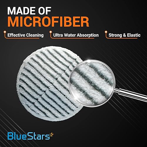 Miniatura 6 de BlueStars Deep Clean 2124 Spinwave - Almohadilla para trapeador Bissell 2039A para limpiadores de piso duro (4 suaves + 4 fregados), almohadillas