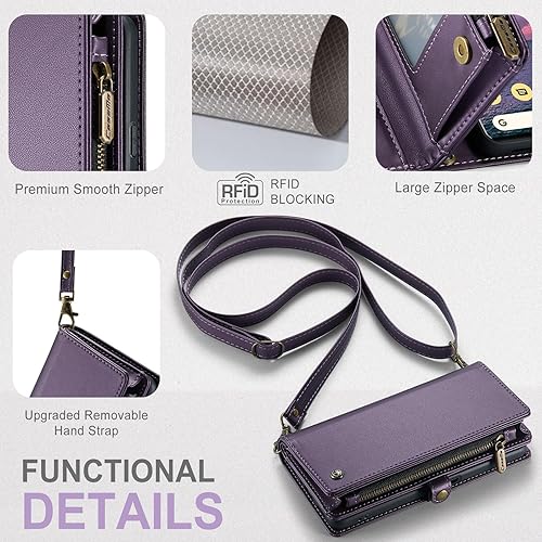 Miniatura 4 de ASAPDOS Funda para Google Pixel 6 Pro 5G, con correa de piel sintética retro con cierre magnético, bloqueo RFID, tarjetero y soporte para hombres y