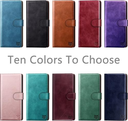 Miniatura 3 de SUANPOT Funda tipo cartera para Samsung Galaxy A13 5G con bloqueo RFID, tarjetero de crédito, funda protectora de piel sintética con tapa para