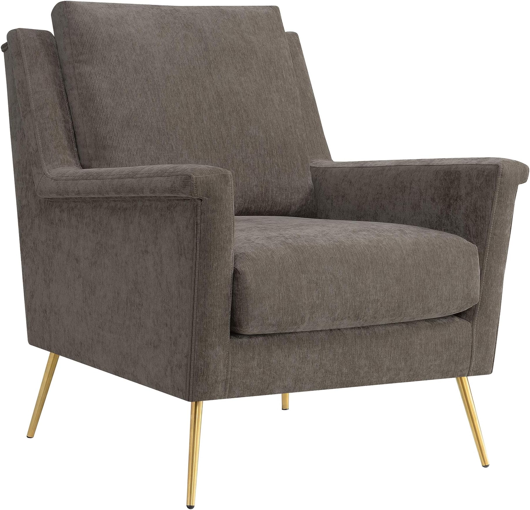 Abbey Avenue Lennox Accent Chair with Gold Legs in Cocoa, Fabric