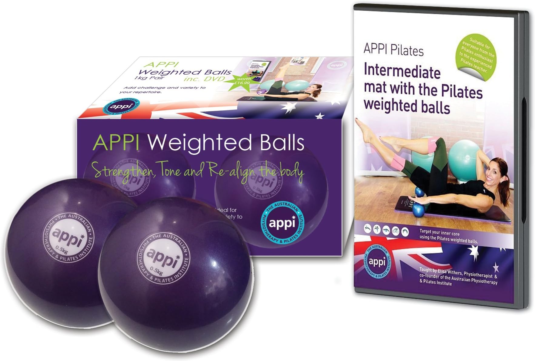 APPI Introduction To The Pilates Weighted Balls - Purple, 1.0 kg