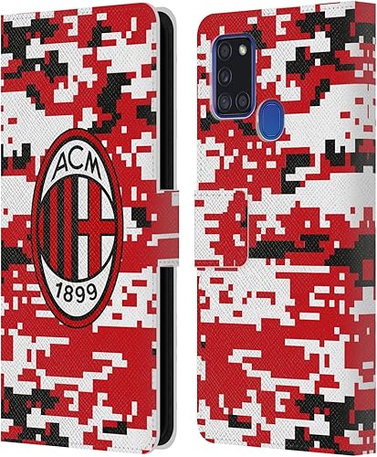 Vista 23 de Head Case Designs Funda de cuero con licencia oficial de AC Milan con diseño de camuflaje digital, compatible con Samsung Galaxy S22 Ultra 5G