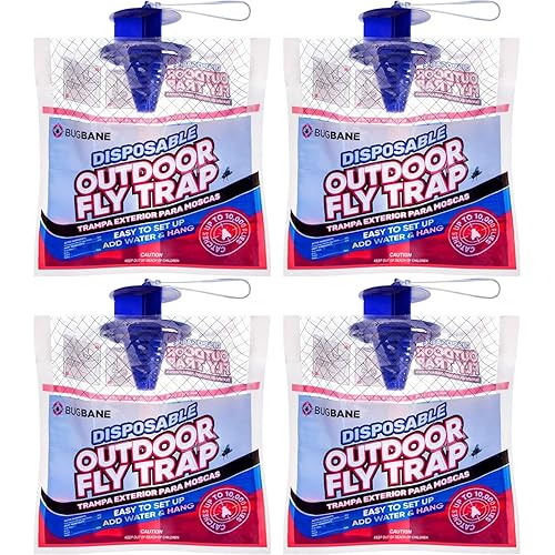 Fly Traps Outdoor Fly Trap for Patio. 4 Non-Toxic Pre-Baited