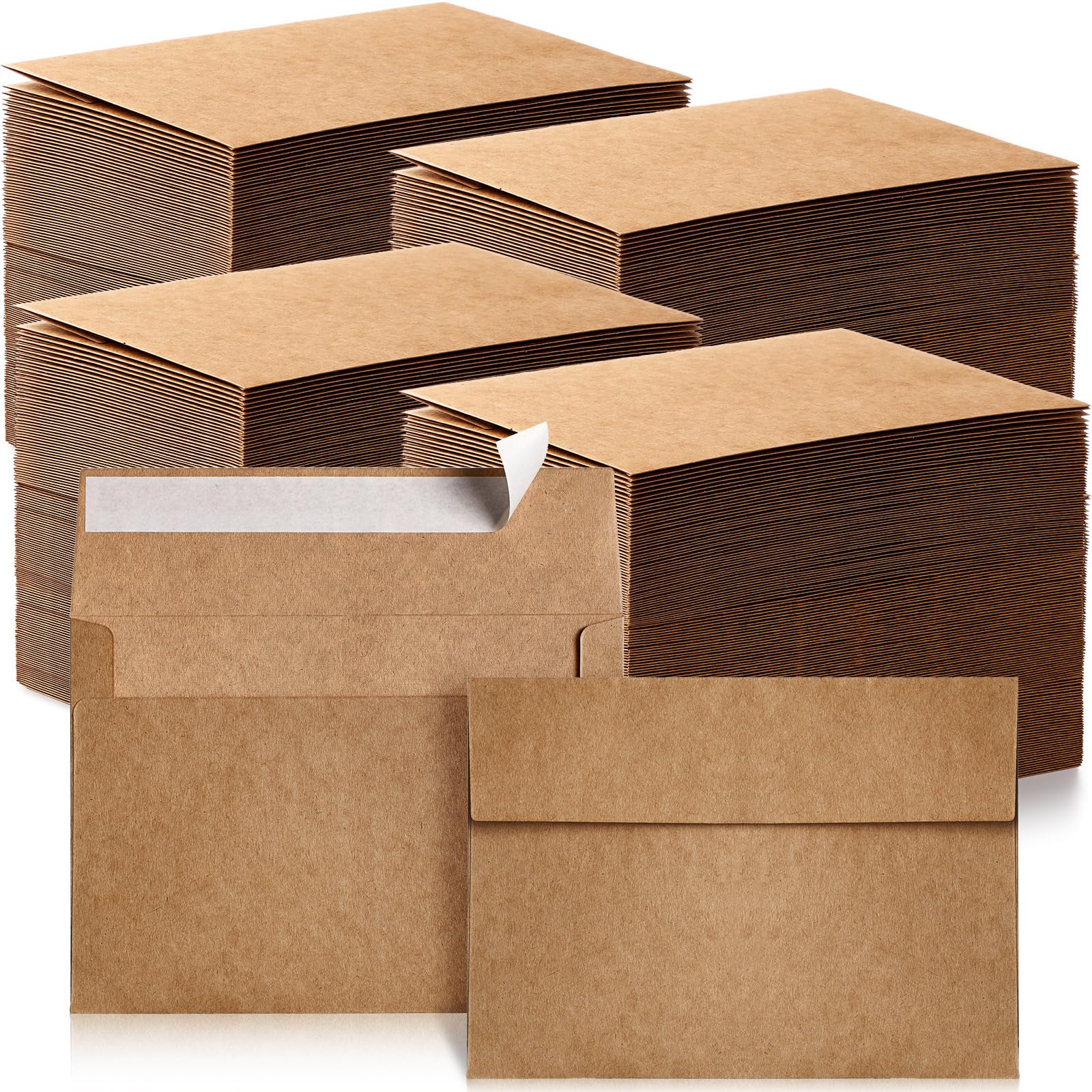 Photo 1 of Fainne 1200 Pack Brown Envelopes Bulk, Kraft Envelopes for Invitation, 120 GSM Gift Card for Office, Wedding, Gift, Party, Baby Shower, Mailings (A7,5.25 x 7.25 in)