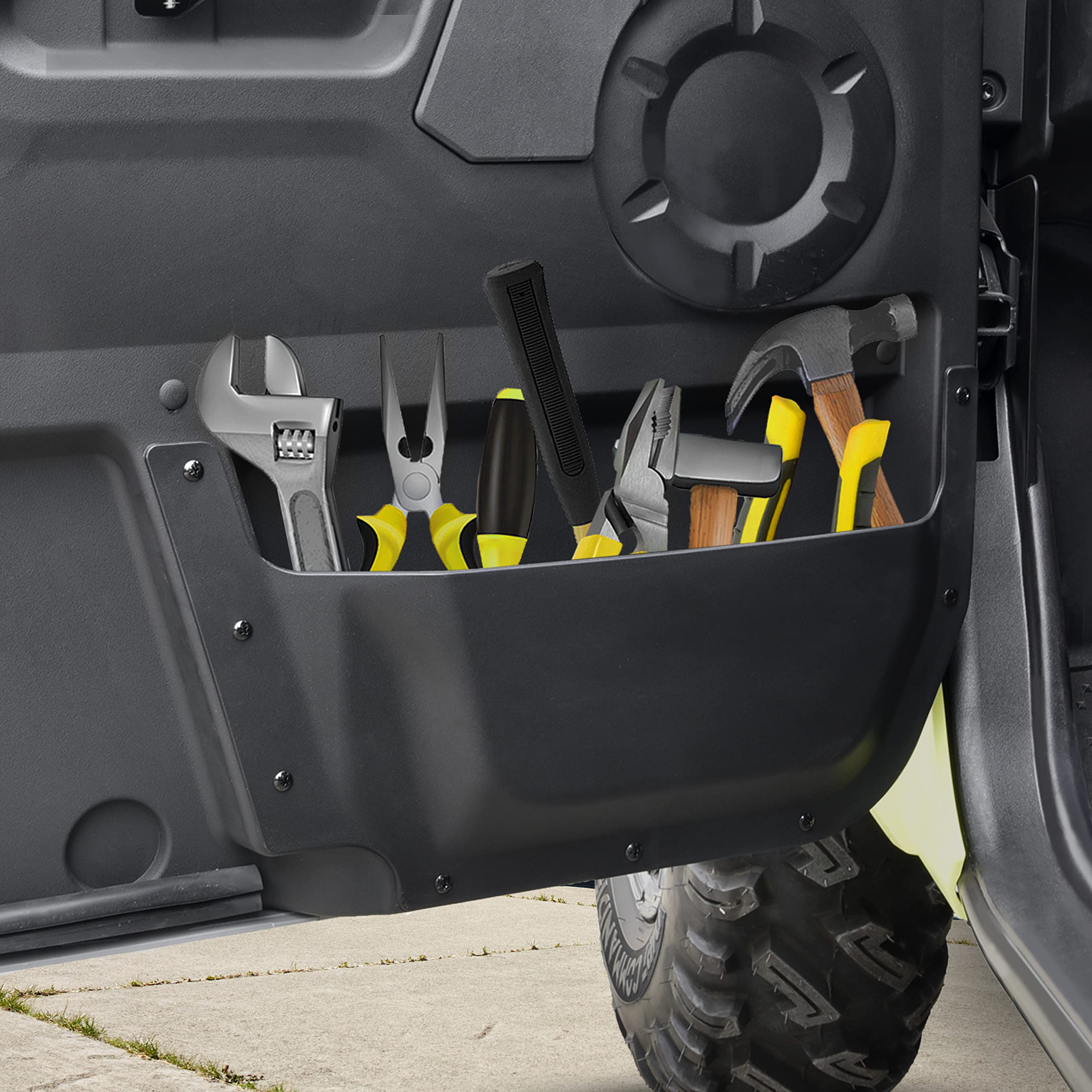 LDETXY Front Door Pockets for Yamaha RMAX, Door Side Storage Box Interior Glove Organizer Tray Seat Door Handle Pockets for Yamaha Wolverine RMAX2 1000 / RMAX4 1000 2021-2025 Accessories (2PCS)