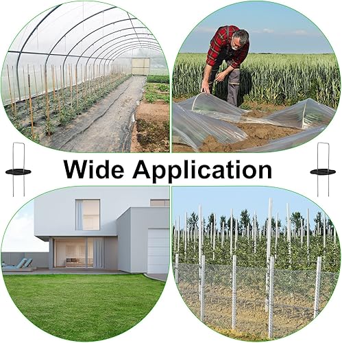 Miniatura 7 de Juego de 602 grapas de paisaje, 300 piezas de estacas de jardín de 6 pulgadas antioxidantes, en forma de U, galvanizado para jardín, grapas,