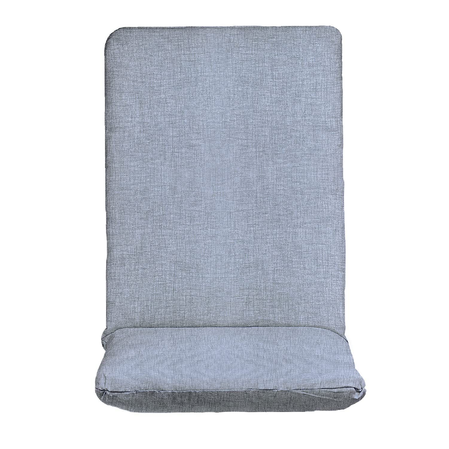 TIENDA EURASIA - Colchoneta para Tumbona de Jardin - Cojin Tumbona Acolchado Relleno de Fibra - Funda de Tela con Cremallera Lavable (120 x 50 cm, Gris)
