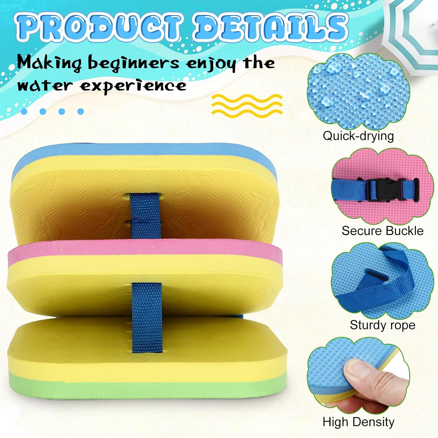 Swim Back Bubble Float with Adjustable Belt 3 Layers Swimming Bubble Belt Split Foam Safety Training Swim Float for Pool Equipment Swimming Beginners