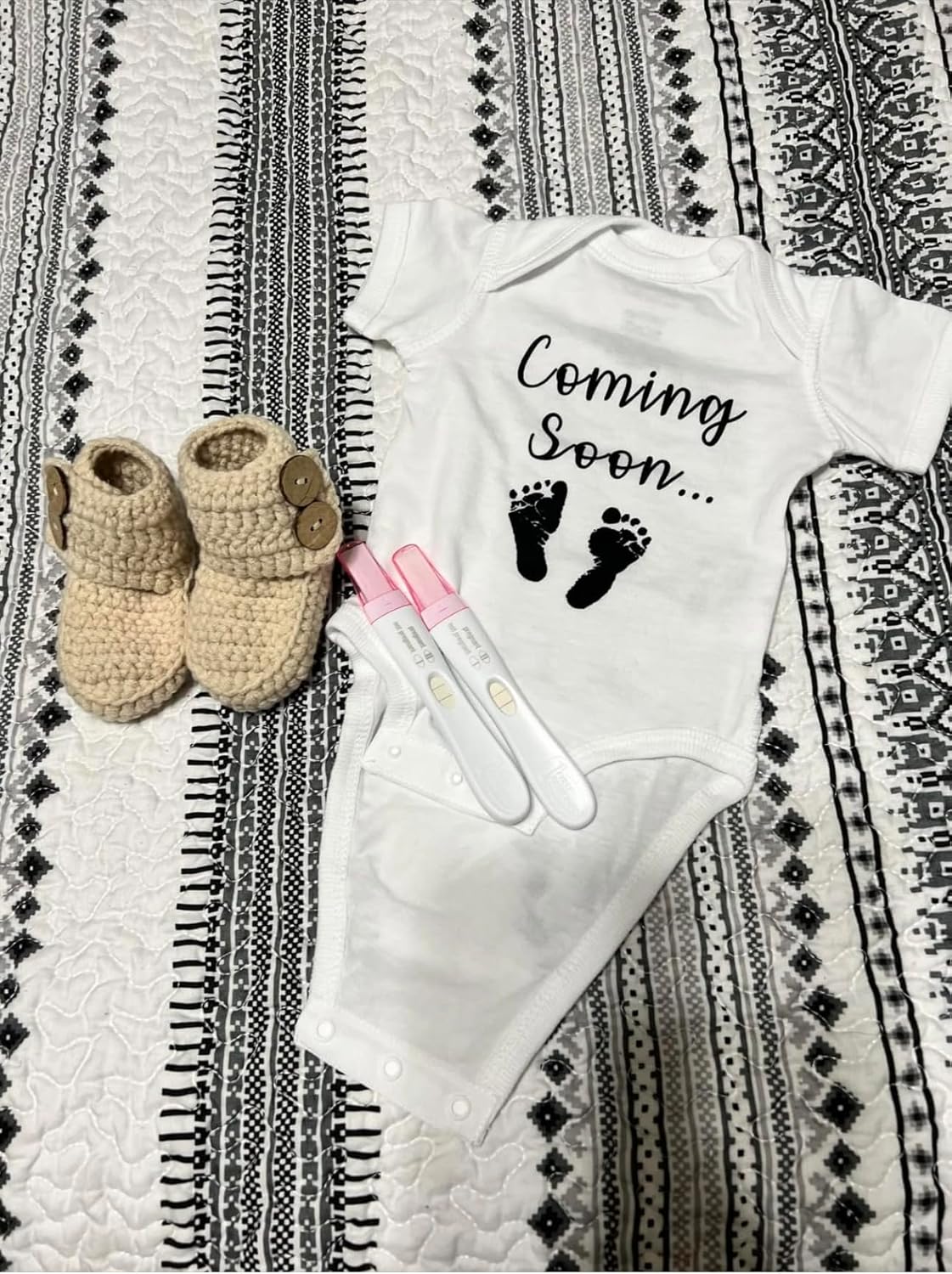Ink Trendz Coming Soon Baby Onesie Pregnancy Announcement Bodysuit Baby Shower & Gender Reveal - Unisex Tell You're Pregnant - Image 3