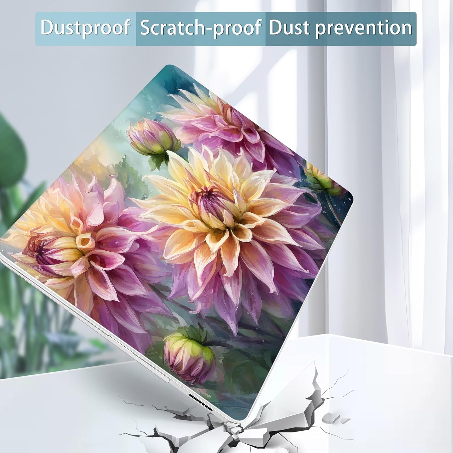 May Chen Case for Microsoft Surface Laptop 13.8 inch, 2024 Windows 11 AI + PC, 7th Edition Touchscreen Display, Protective Plastic Hard Shell Case with Keyboard Cover - Dahlia Flowers