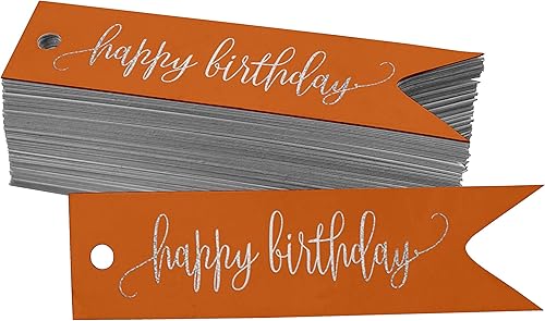 Miniatura 107 de Etiquetas de papel para colgar con texto en inglés «Happy Birthday», 100 unidades Azul,Aqua Blue,Negro -,azul, cerceta (Dark Teal Blue),Rosa