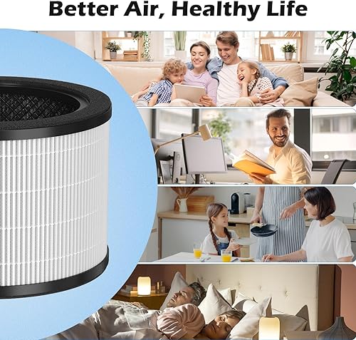 Miniatura 6 de SAKEGDY H7121101 Filtro de repuesto compatible con Govee Air Clean Purifier H7121, filtración 3 en 1 con H13 Grad HEPA, carbón activado y prefiltro,