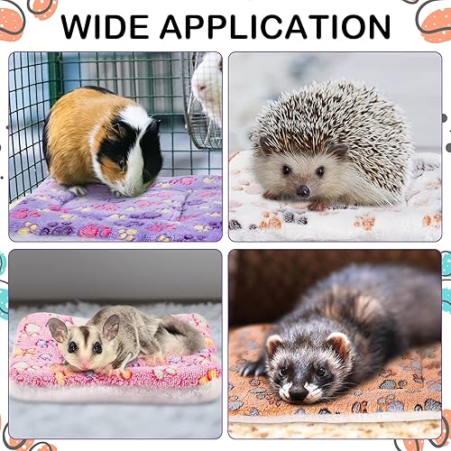 Miniatura 2 de Haull 4 piezas de ropa de cama impermeable de conejillo de indias de invierno, forro de felpa suave para perro y gato, reversible, acogedora