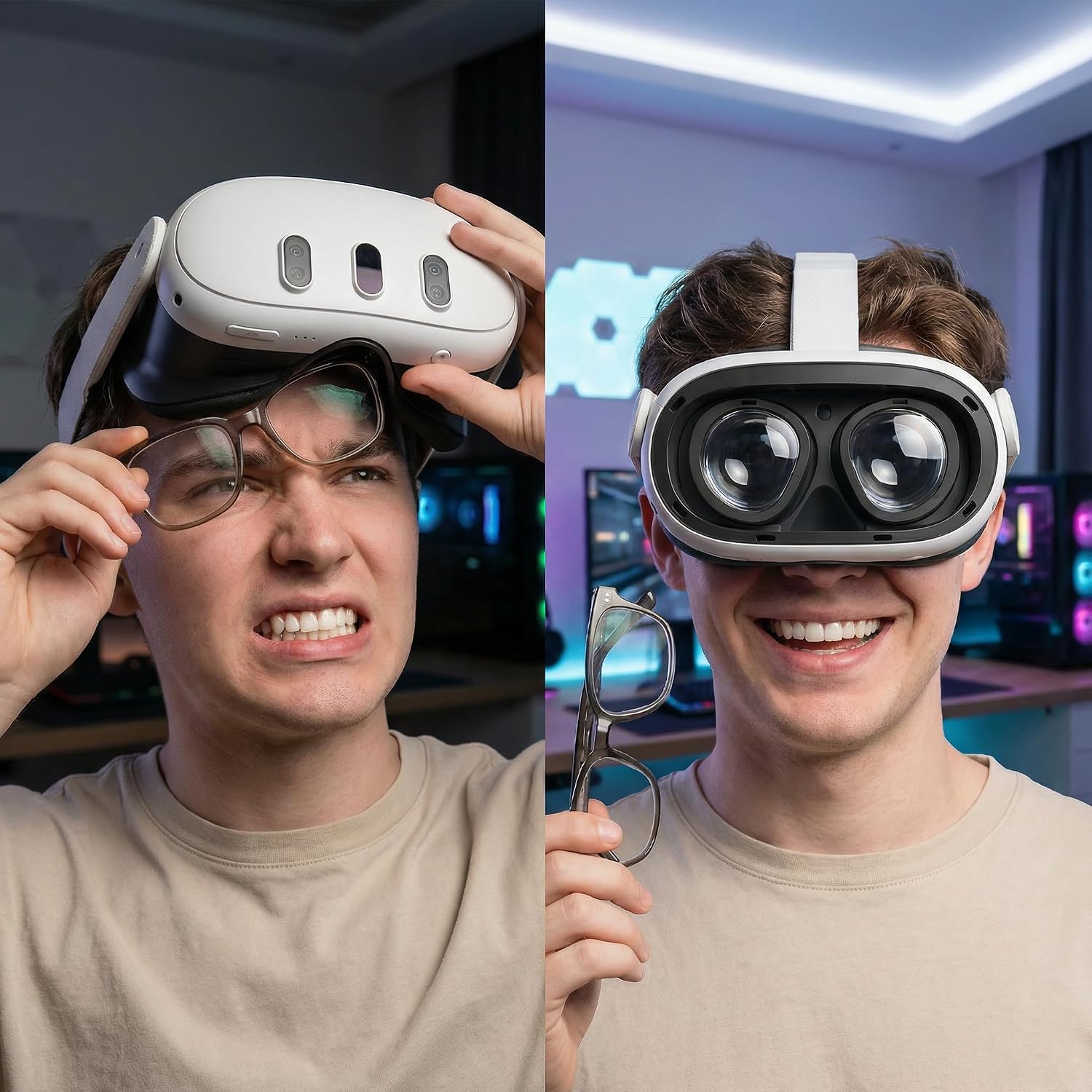 PSI One Lens Prescription Lens for Oculus Meta Quest3 Glasses, Inserts Compatible for VR Accessories, Anti Blue Light Myopia SPH:-3.50L