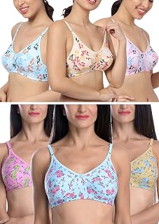 FIMS - Fashion is my style Cotton Bra Non-Padded Non-Wired Bra for Women Combo Pack Girls Everyday Bra, Multicolor Cup B, ... Price In India