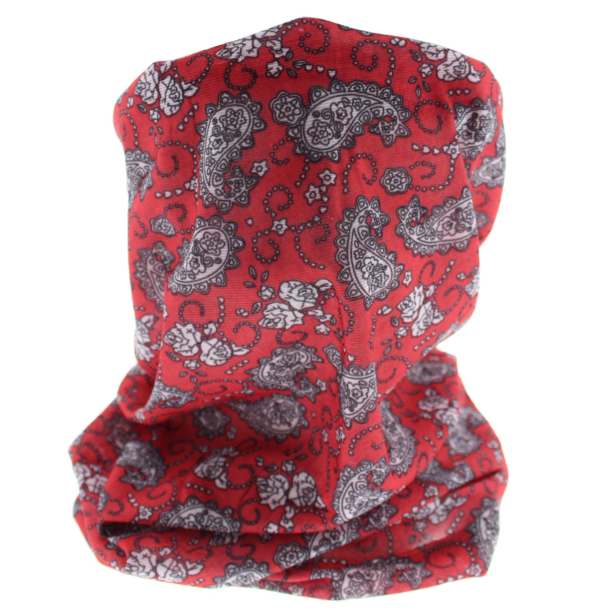 Zac's Alter Ego Non Medical Breathable Red Retro Paisley Print Face Covering/Gaiter/Snood
