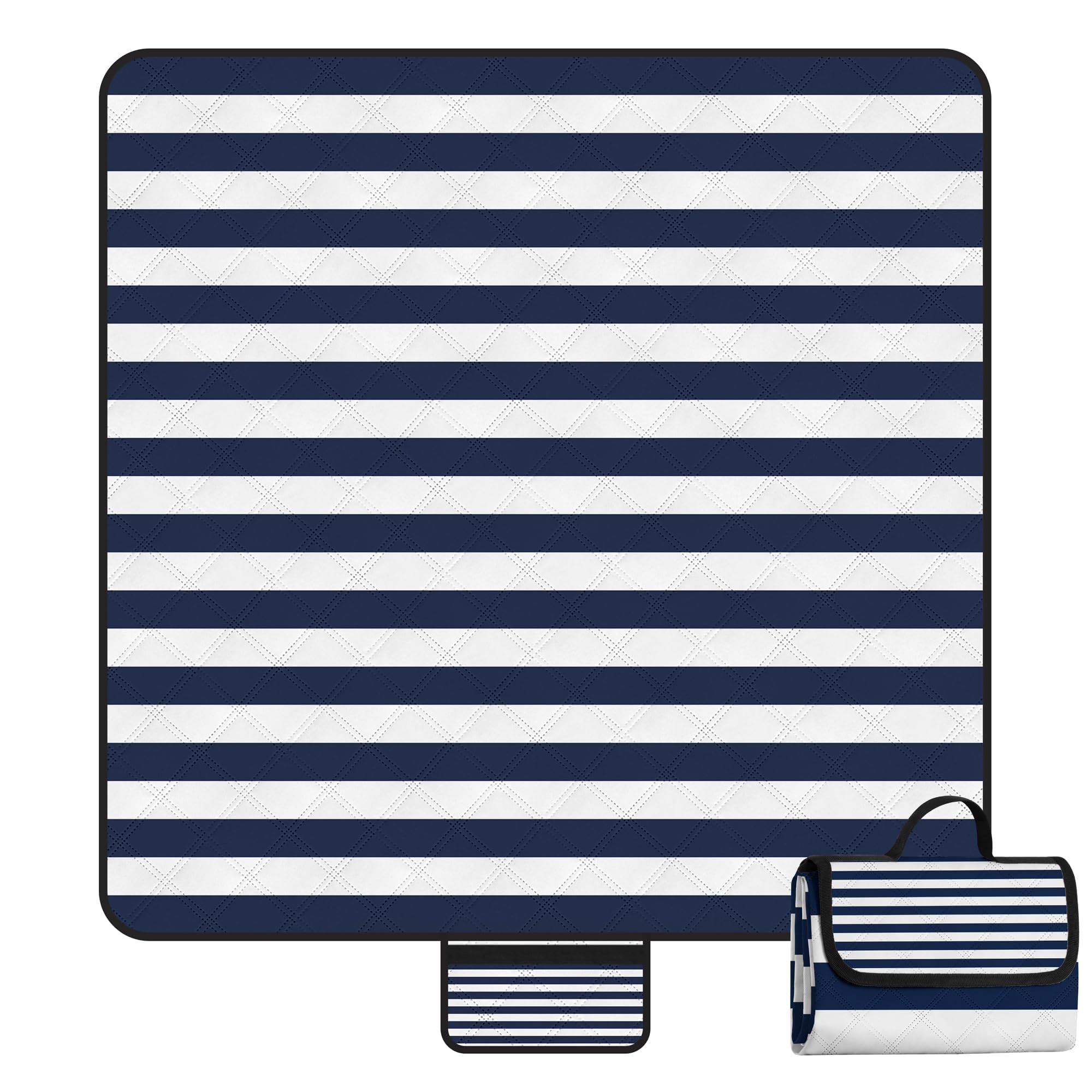 Picknickdecke Wasserdicht Sandfrei, 200 x 200 cm XXL Strandmatte für 4-6 Personen, Leicht und Tragbar Campingdecke mit Tragegriff, Outdoor Stranddecke für Reisen, BBQ, Picknick, Camping, Wandern