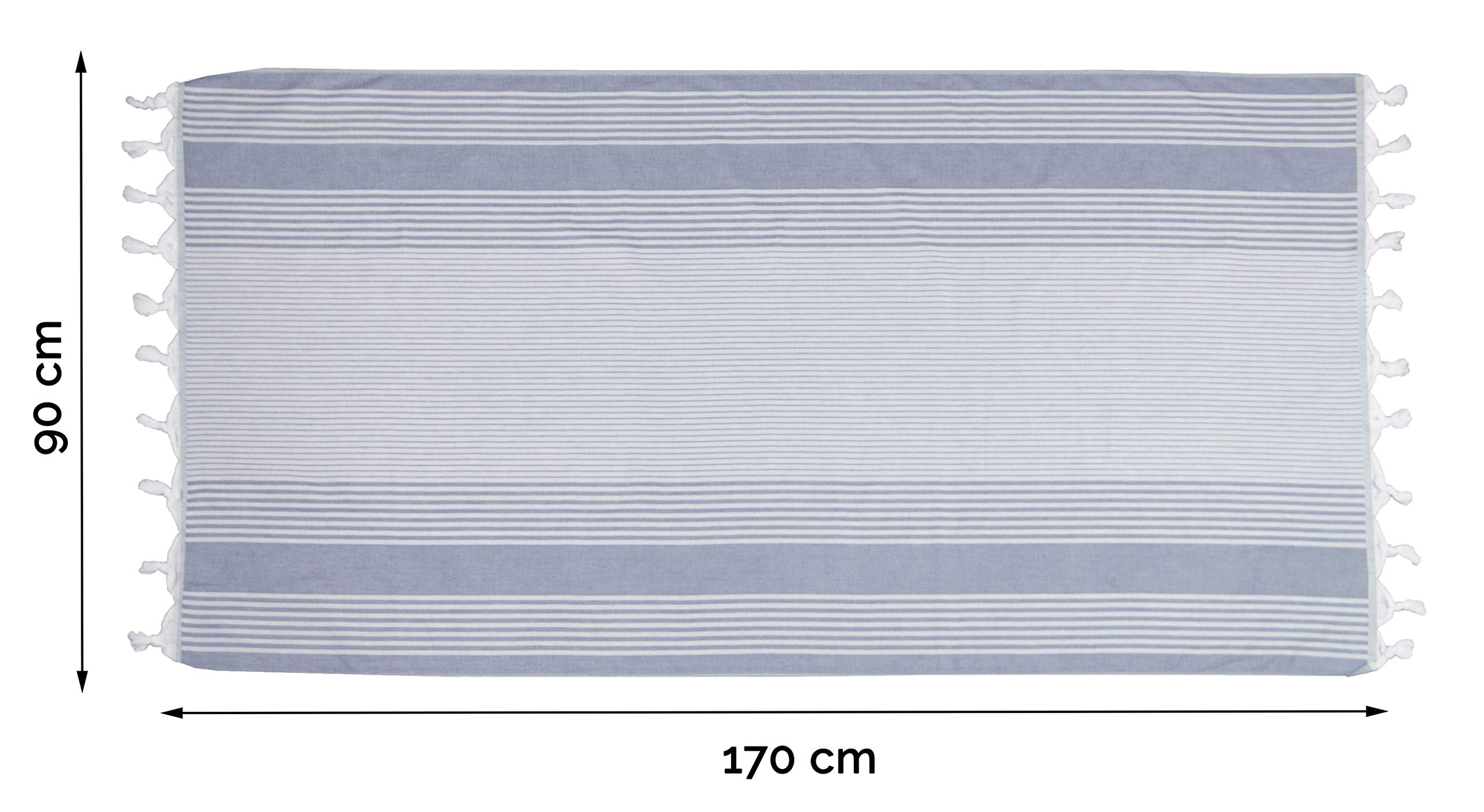 ZOLLNER Ręcznik hammam bawełniany, chusta na plażę, pareo 90x170 cm niebieski