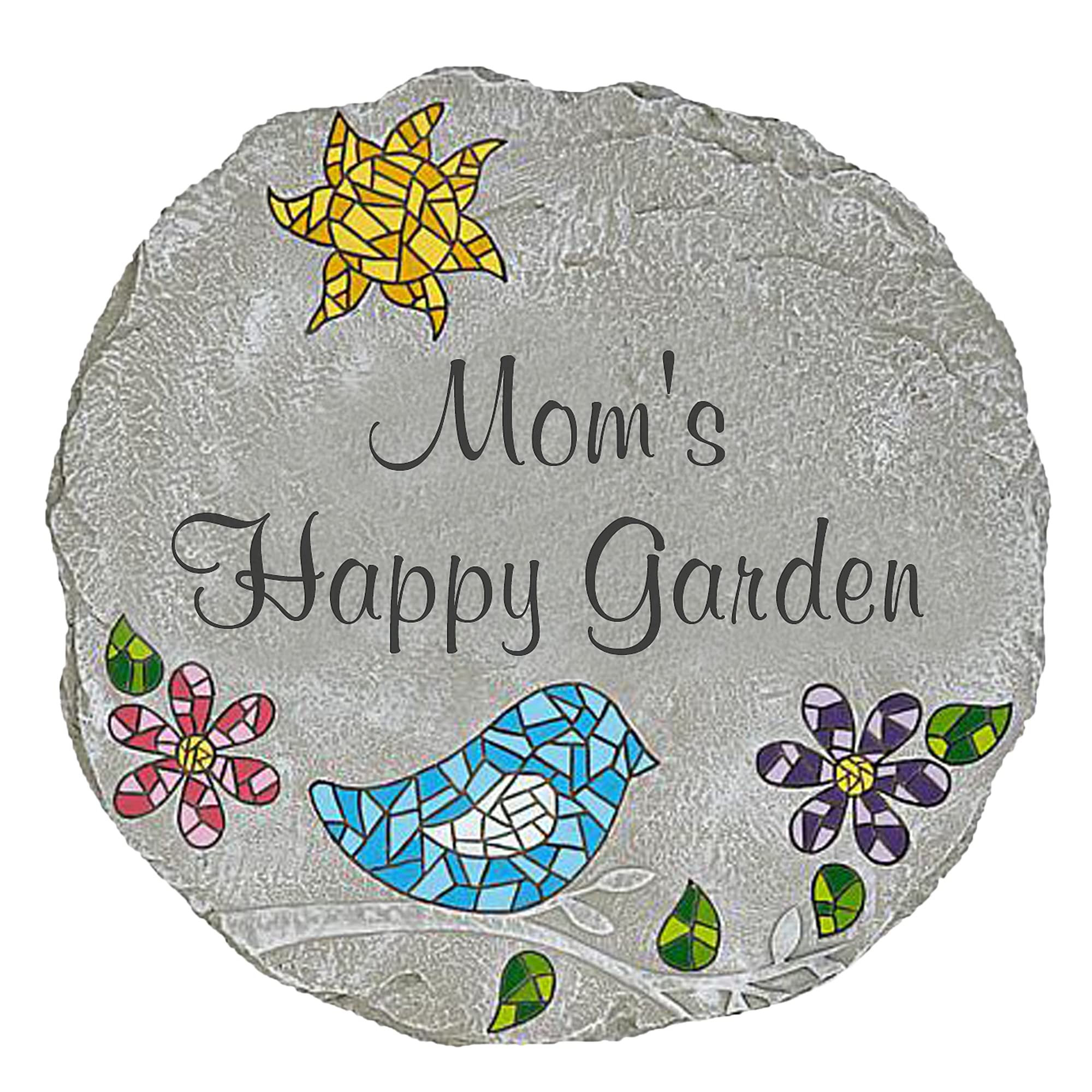 Let's Make Memories Personalized Mosaic Garden Stone - for Grandma, Mom - Large Stone - Personalize Message