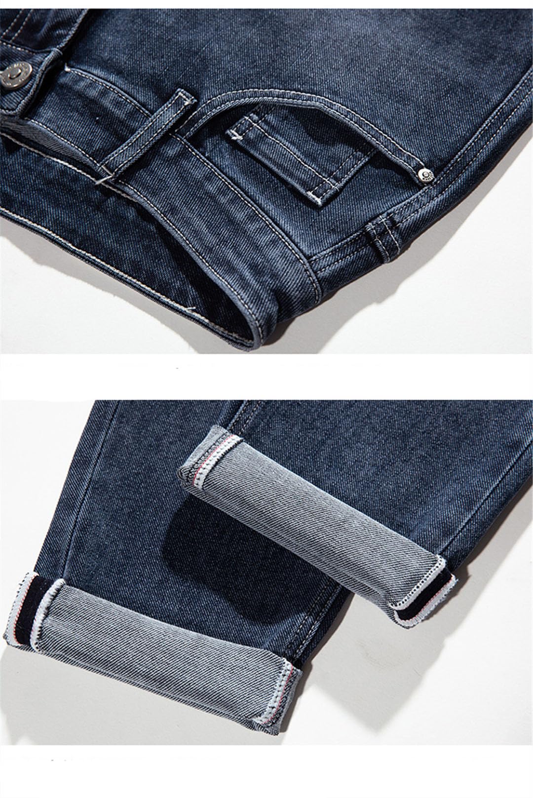 Vogrtcc Jeans da Uomo Pantaloni in Denim di Grandi Dimensioni Jeans Dritti