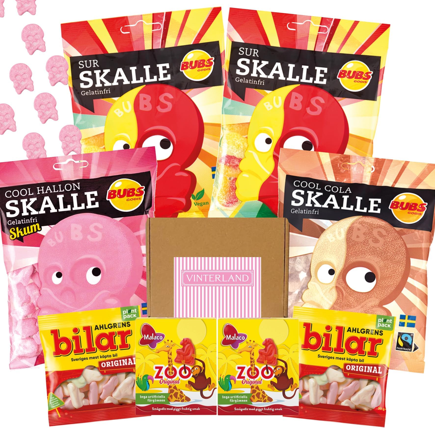 VINTERLAND Swedish Candy Mix - Bubs Candy - Skull Candy - Swedish Candy Bubs Godis - Ahlgrens Bilar Swedish Candy - Zoo Candy