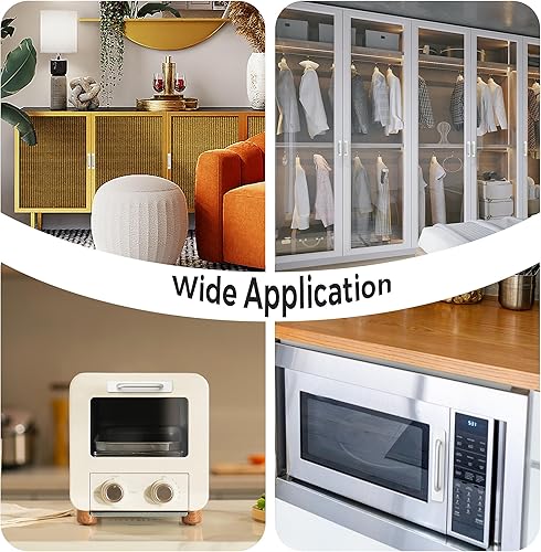 Miniatura 9 de Ravinte Manijas adhesivas para gabinete, tiradores de cajón autoadhesivos, tiradores de gabinete plateados, sin perforaciones, ayudantes para