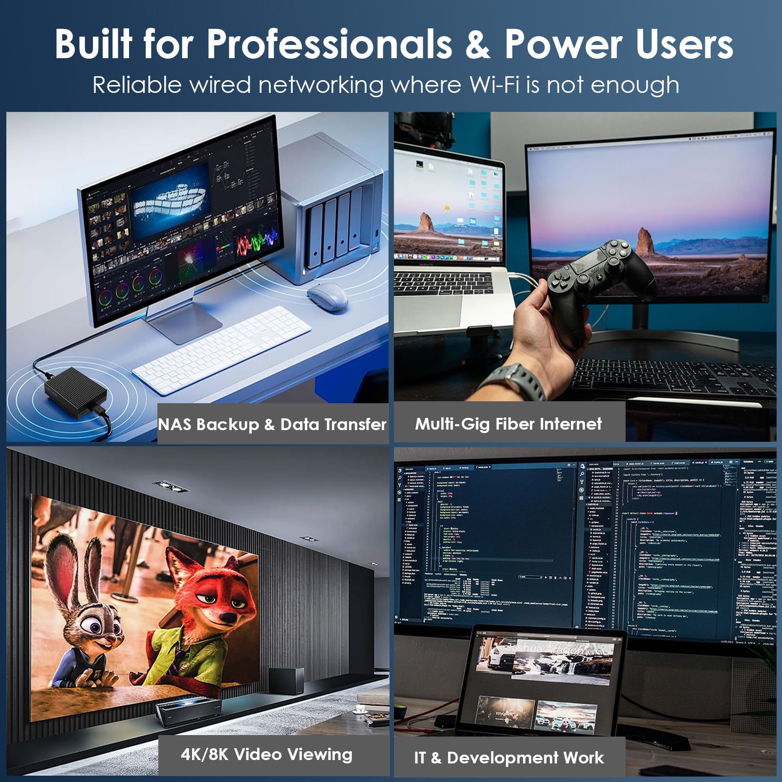 WAVLINK Adattatore Ethernet da USB 4 a 10 Gbps, adattatore di rete USB-C a 10G Ethernet con chip AQC113, supporta Thunderbolt 3/4/5 e USB4, per Mac, Windows e Linux (driver richiesto su Windows e