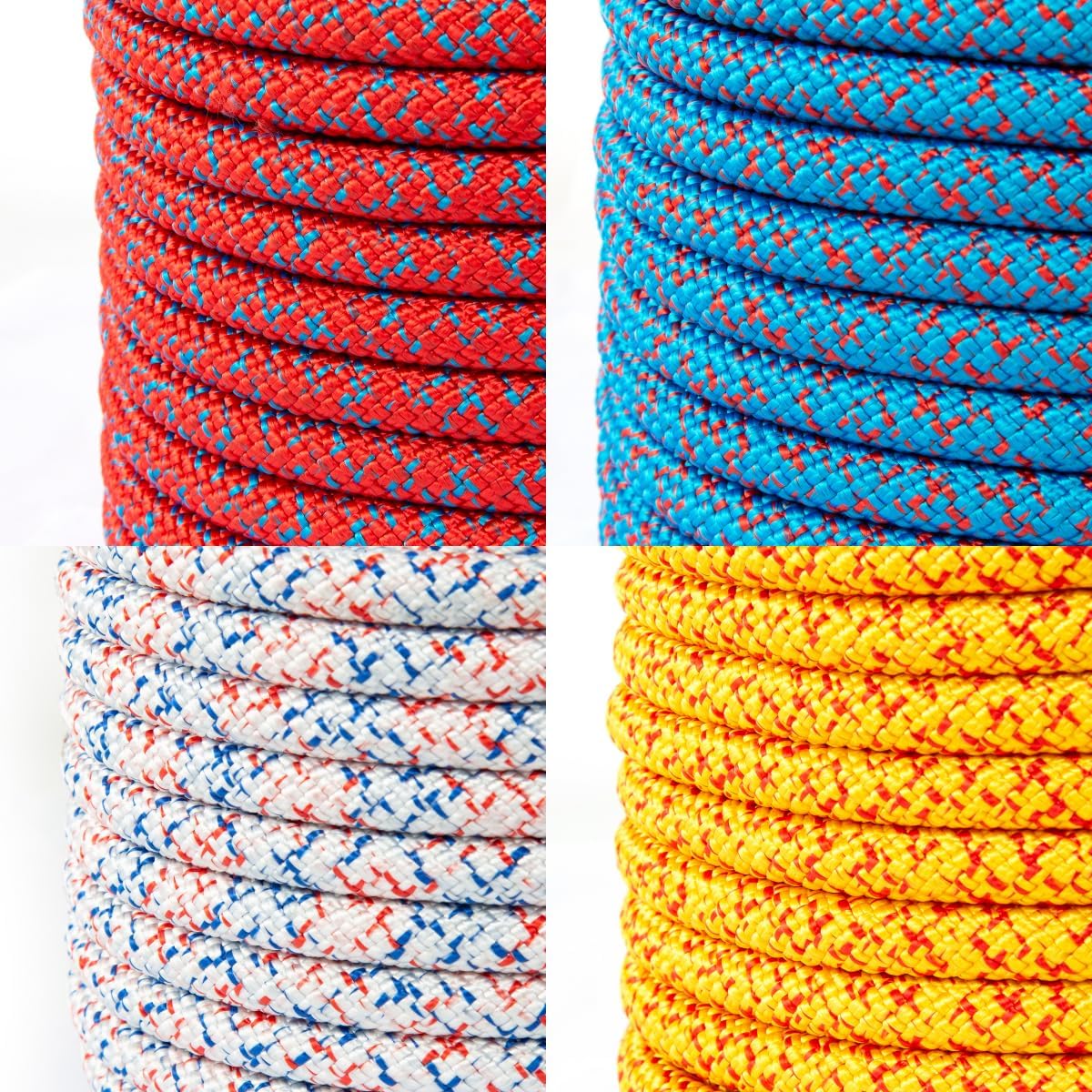 15-525 11mm x 125ft. Double Braided Arborist Rope with Metal Loop, High Strength 5400 Lb Breaking Strength, No-Stretch Static Rope for Tree Work & Rigging, Sogas para Arboles, Assorted Color
