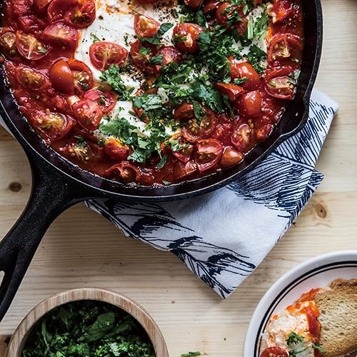 Miniatura 5 de Sartén de hierro fundido con tapa de vidrio templado, sartén profunda de hierro fundido de doble mango de 12 pulgadas con tapa para cocina y