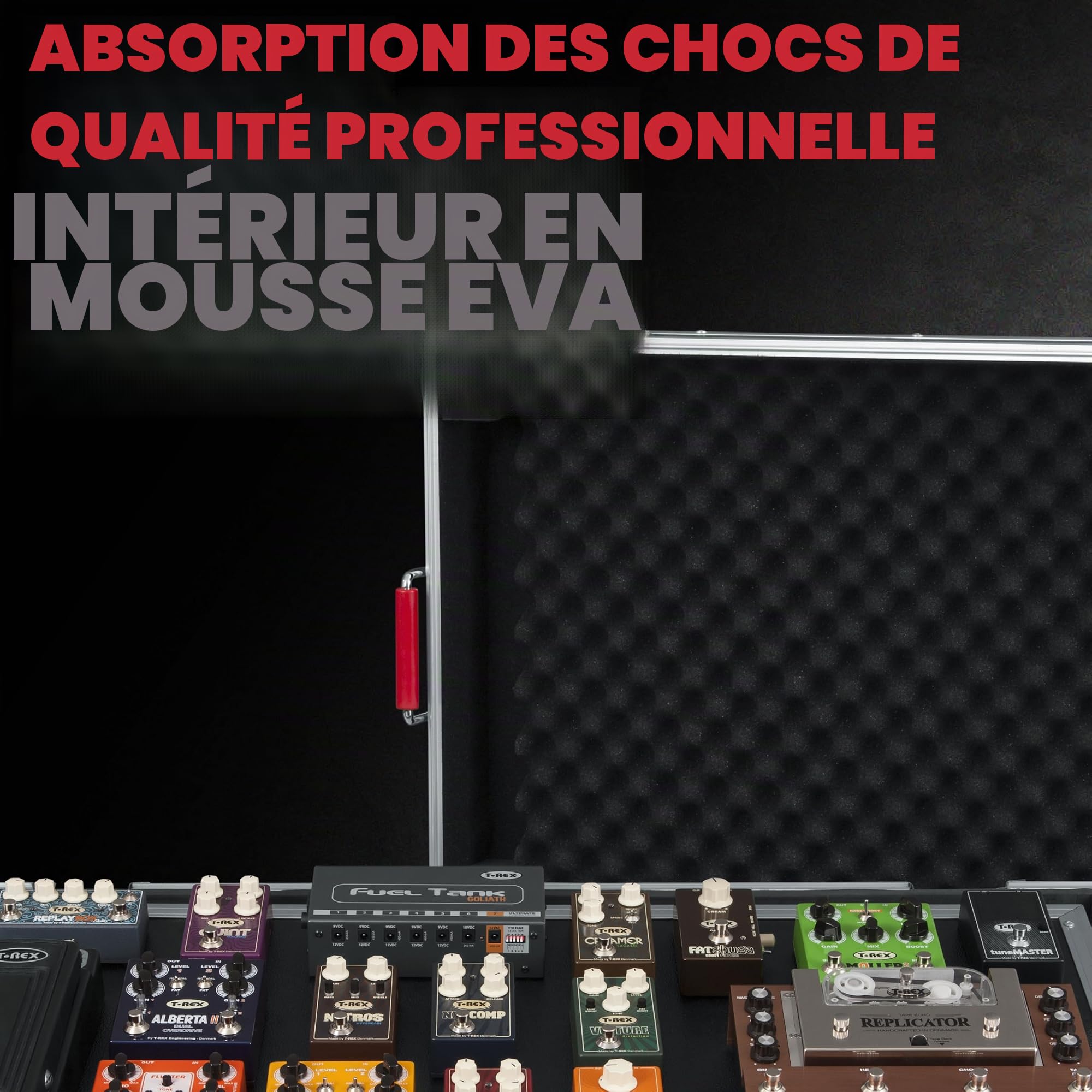 Gator Cases G-TOUR Series Guitare Pedal board avec étui ATA, roues et poignée de traction; Extra Large 32" x 17" (G-TOUR PEDALBOARD-XLGW)