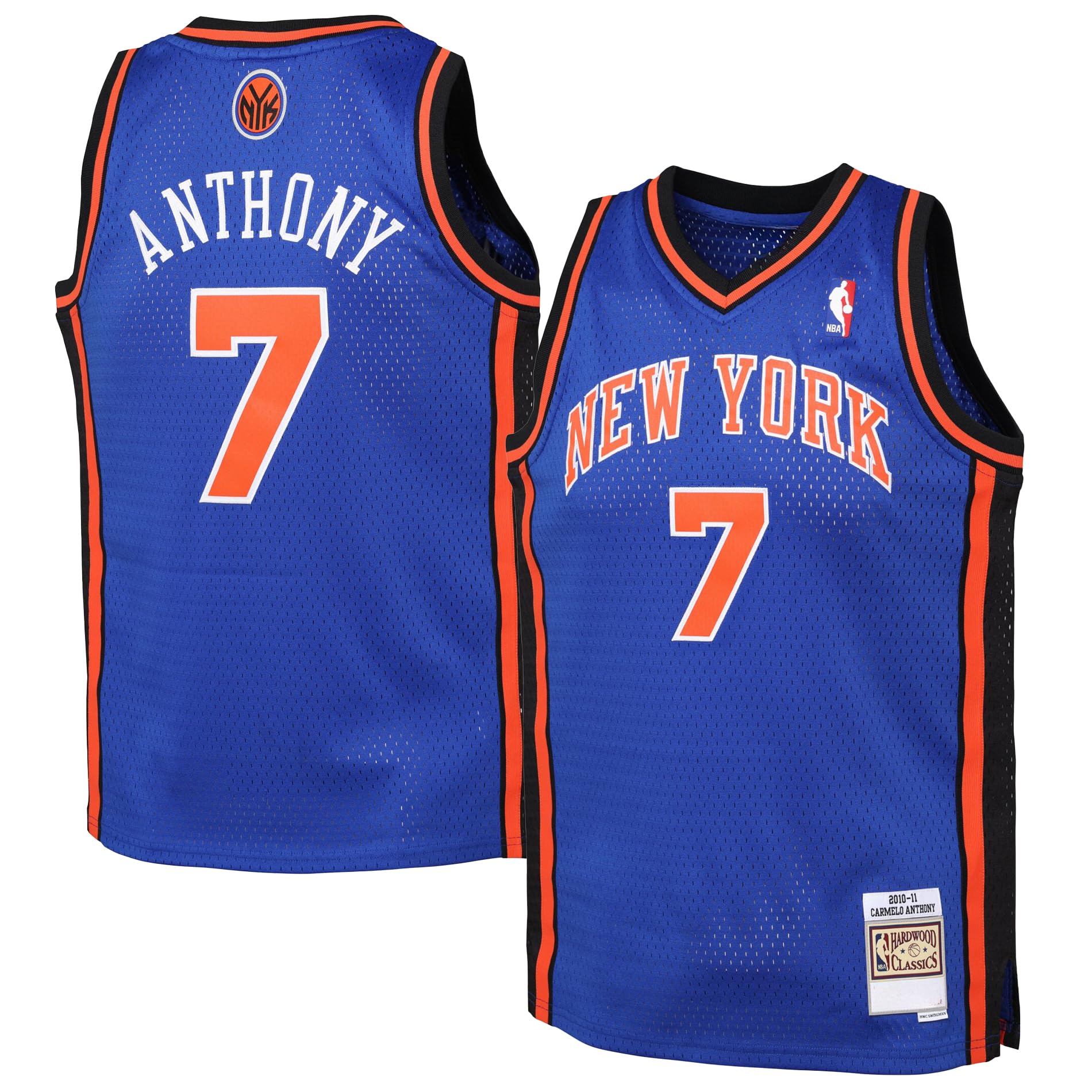 Carmelo Anthony New York Knicks #7 NBA Infants Toddler 12M-4T Blue Hardwood Classics Swingman Jersey