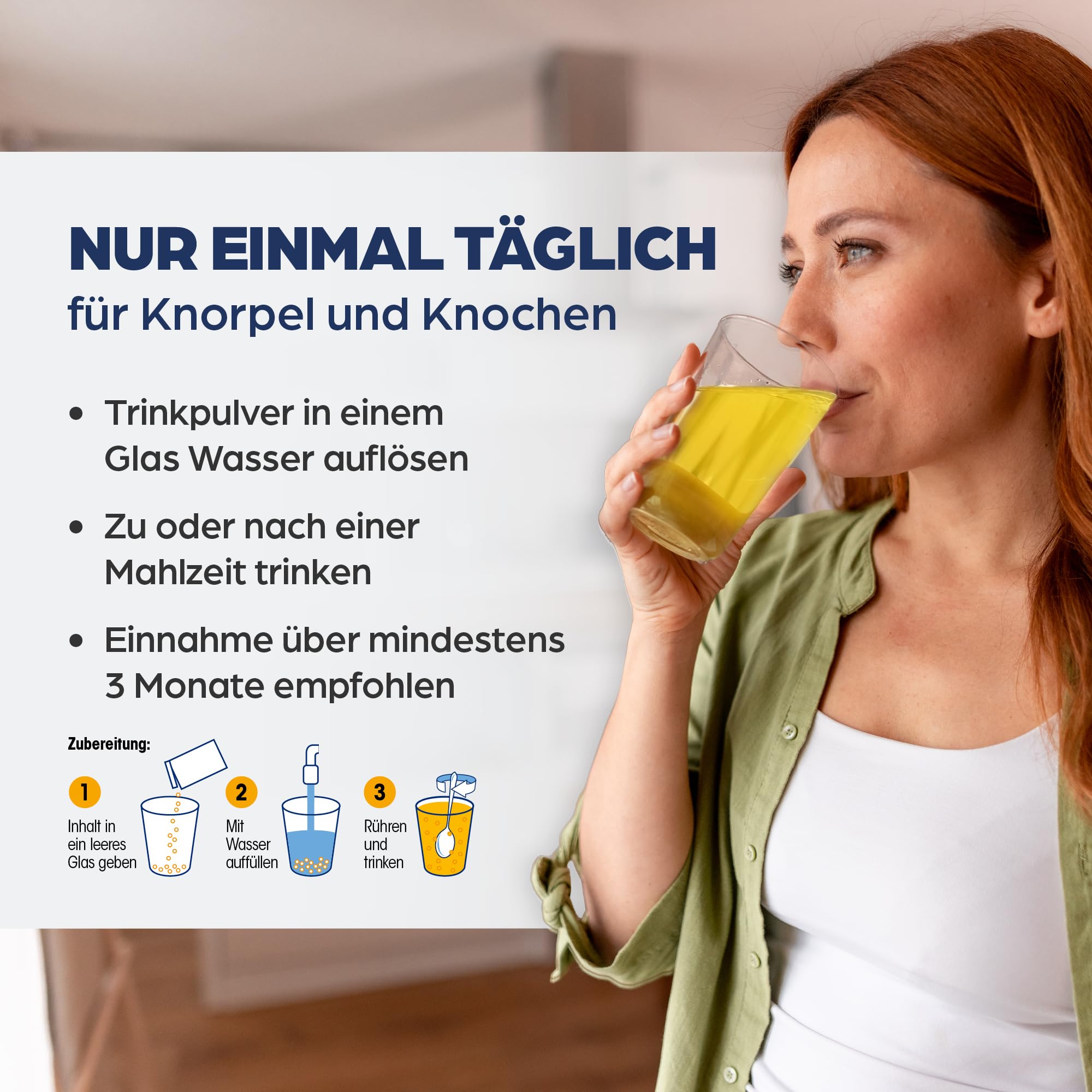 Dr. Böhm Knorpel & Knochen intensiv: Für Gelenke, Knochen, Knorpel & Bandscheiben, Trinkpulver mit Gelenknährstoffen, Calcium & Vitamin D, mit Mango-Geschmack, 30 Stk