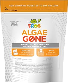 FROG Algae Gone - Dry Formula Algaecide Removes Green and Yellow Algae for In-Ground & Above-Ground Pools up to 30,000 Gallons - Chemical Pool Maintenance & Treatment - 3 Pods