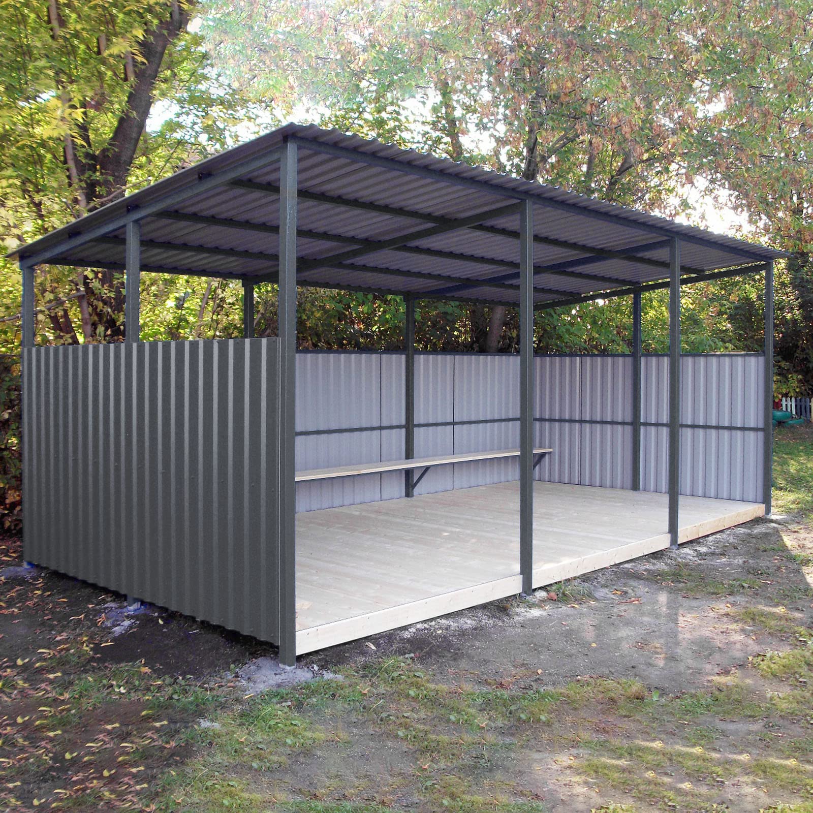 Mondeer Trapezbleche 12 Stück Wellblechplatten 115x45 cm 6m² Wetterfest 0,3 mm Grau