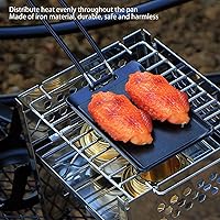 Vista 4 de Sartén para parrilla, pequeña sartén antiadherente para barbacoa con mango desmontable, 5.1 x 3.4 pulgadas, multiusos, sartén para parrilla, sartén