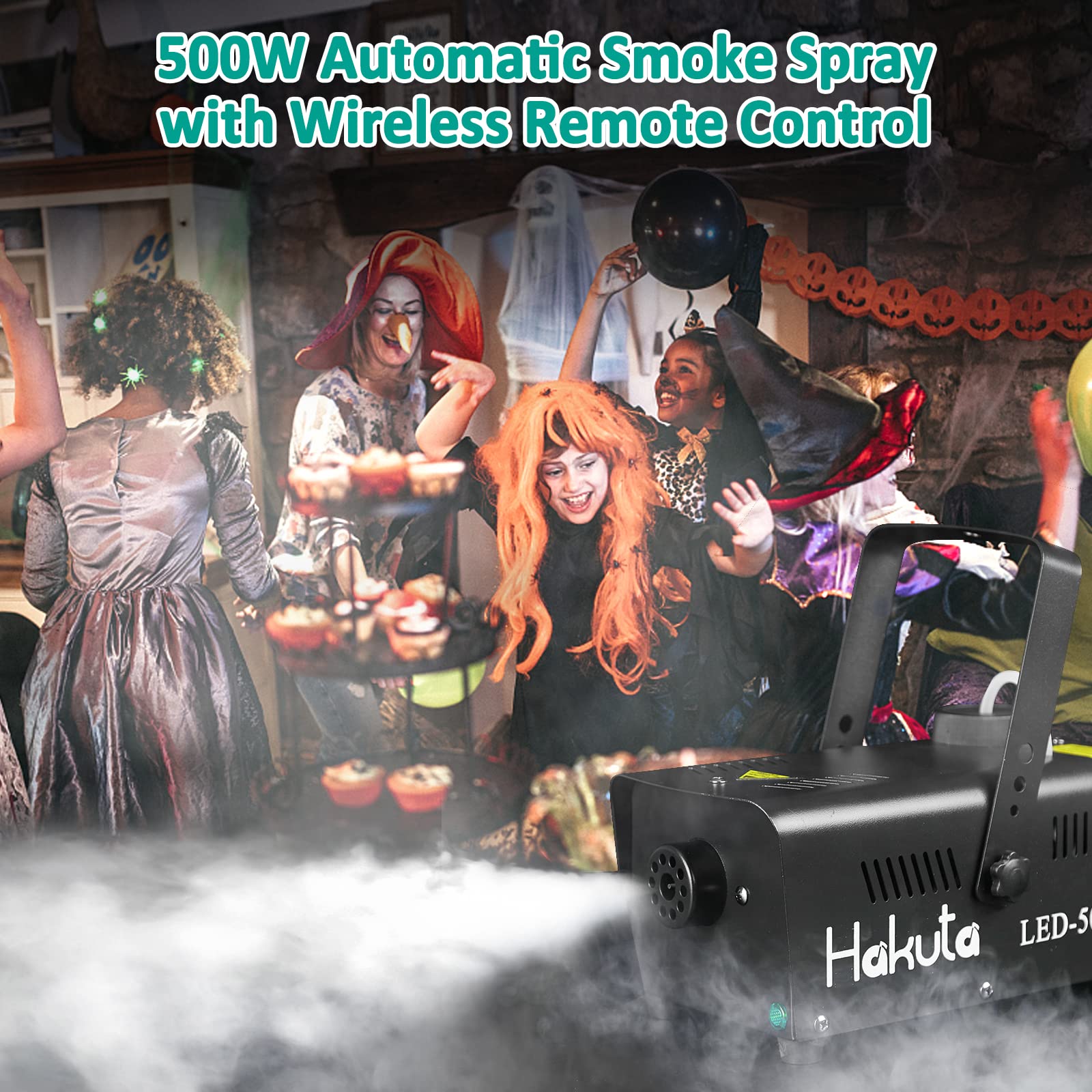 Maquina De Niebla, Hakuta Maquina De Humo Con Control Remoto Inalámbrico Y Función De Rociado, Grandioso Para Halloween, Navidad, Bodas, Fiestas, Espectáculos De Dj Y Presentaciones En Vivo