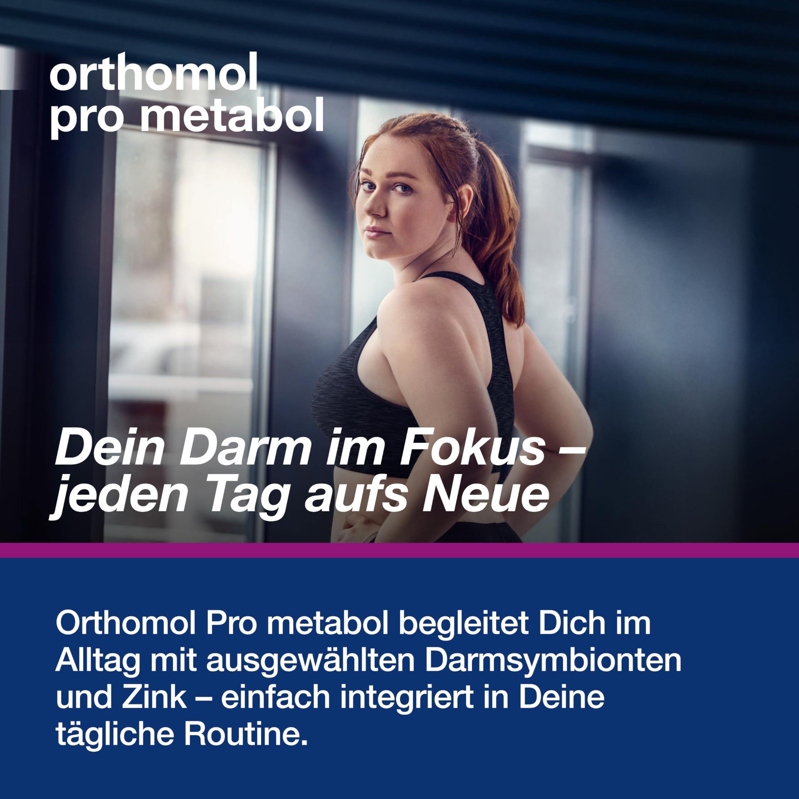 Orthomol Pro metabol: Nahrungsergänzung mit 10 ausgewählten Darmsymbionten + Zink zur Unterstützung des Darms, u. a. im Rahmen des Gewichtsmanagements, 30 Kapseln