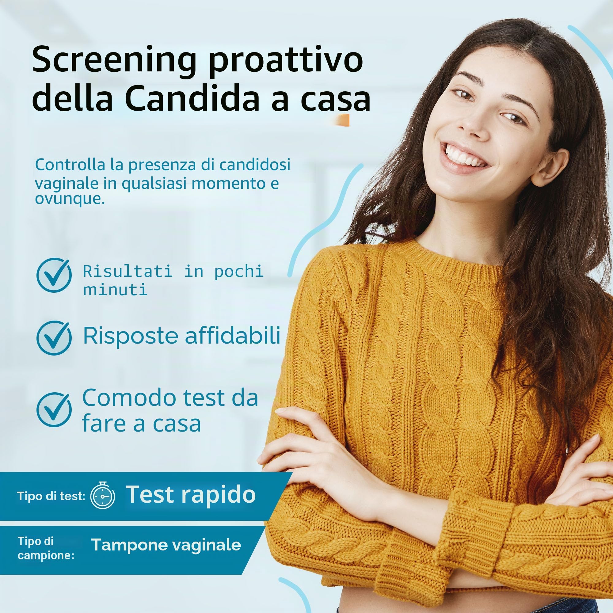 GetTested Kit per Test Candida a Casa - Kit per Test Rapido del Mughetto per Donne, Tampone Vaginale Candida Albicans Auto-Test, Risultati Rapidi e Accurati