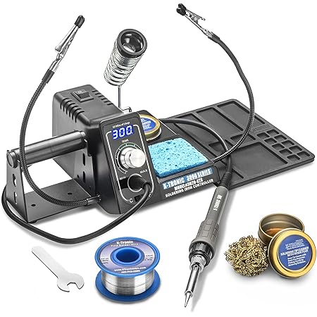 The Original X-Tronic 3020-XTS • 75W Soldering Iron Station • LED • 2 Helping Hands • Roll of Solder • Brass Sponge w/Cleaning Flux • Wet Sponge • °C/°F Conversion Switch • 10 Minute Sleep Feature!