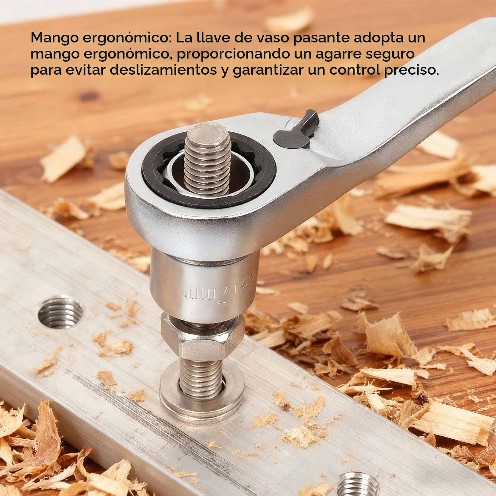 Juego de Dados Pasantes de 17 Piezas, Dado de 10-24 Mm de 12 Puntos con Trinquete Reversible 72T, Adaptador de Accionamiento de 1/2 3/8 Pulgadas, para Sujetadores Estriados
