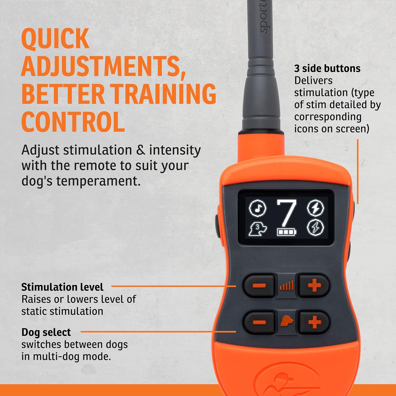 SportDOG SportTrainer Remote Trainer - Reliable Off-Leash Control - OLED Screen - Waterproof Dog Training Collar - Rechargeable E-Collar - 1/2 Mile-Range - Orange